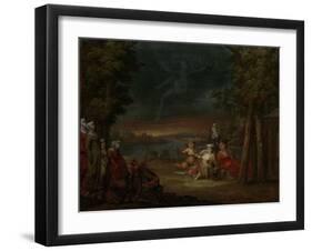 Turkish Women in the Countryside Near Istanbul-Jean Baptiste Vanmour-Framed Art Print