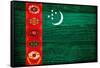 Turkmenistan Flag Design with Wood Patterning - Flags of the World Series-Philippe Hugonnard-Framed Stretched Canvas
