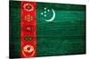Turkmenistan Flag Design with Wood Patterning - Flags of the World Series-Philippe Hugonnard-Stretched Canvas