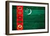 Turkmenistan Flag Design with Wood Patterning - Flags of the World Series-Philippe Hugonnard-Framed Premium Giclee Print