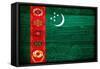 Turkmenistan Flag Design with Wood Patterning - Flags of the World Series-Philippe Hugonnard-Framed Stretched Canvas