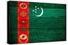 Turkmenistan Flag Design with Wood Patterning - Flags of the World Series-Philippe Hugonnard-Stretched Canvas