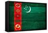 Turkmenistan Flag Design with Wood Patterning - Flags of the World Series-Philippe Hugonnard-Framed Stretched Canvas