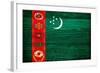 Turkmenistan Flag Design with Wood Patterning - Flags of the World Series-Philippe Hugonnard-Framed Art Print