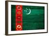 Turkmenistan Flag Design with Wood Patterning - Flags of the World Series-Philippe Hugonnard-Framed Art Print