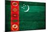 Turkmenistan Flag Design with Wood Patterning - Flags of the World Series-Philippe Hugonnard-Mounted Art Print