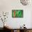 Turkmenistan Flag-daboost-Framed Stretched Canvas displayed on a wall