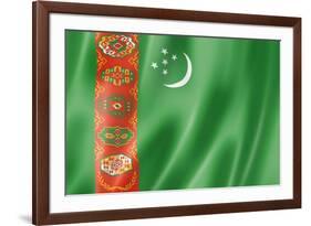 Turkmenistan Flag-daboost-Framed Art Print