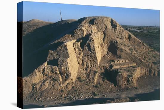 Turkmenistan, State Historical and Cultural Park, Elevated View of Fortifications of Gyaur Kala-null-Stretched Canvas