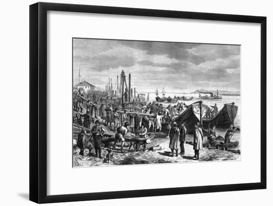 Turks Build Boat Bridge-null-Framed Art Print