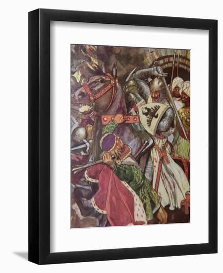 "Turn, False Hearted Templar!. Let Go Her Whom Thou Art Unworthy to Touch!.", Illustration from…-Maurice Greiffenhagen-Framed Giclee Print