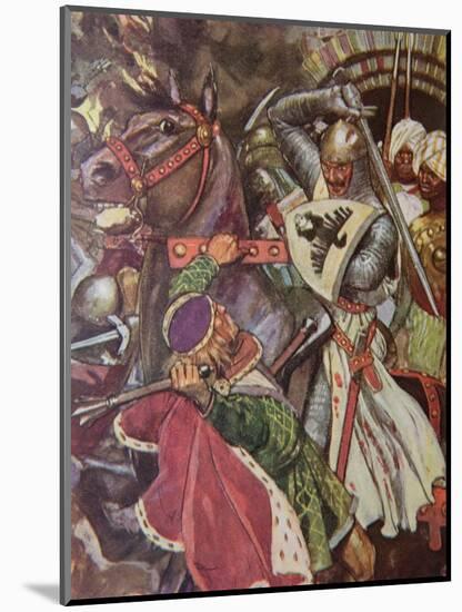 "Turn, False Hearted Templar!. Let Go Her Whom Thou Art Unworthy to Touch!.", Illustration from…-Maurice Greiffenhagen-Mounted Giclee Print