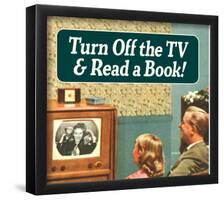 Turn Off TV Read A Book Thinking Outside The Box Funny Poster-null-Framed Poster