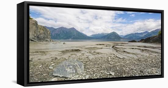Turnagain Arm with Chugach Mountains in the background, Alaska, USA-null-Framed Stretched Canvas