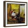 Turner Sitting before One of His Paintings-Luis Arcas Brauner-Framed Giclee Print