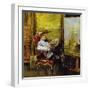 Turner Sitting before One of His Paintings-Luis Arcas Brauner-Framed Giclee Print