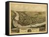 Turners Falls, Massachusetts - Panoramic Map-Lantern Press-Framed Stretched Canvas