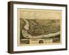 Turners Falls, Massachusetts - Panoramic Map-Lantern Press-Framed Art Print