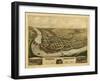 Turners Falls, Massachusetts - Panoramic Map-Lantern Press-Framed Art Print