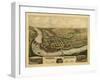 Turners Falls, Massachusetts - Panoramic Map-Lantern Press-Framed Art Print