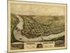 Turners Falls, Massachusetts - Panoramic Map-Lantern Press-Mounted Art Print