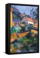 Turning Road at Montgeroult-Paul Cézanne-Framed Stretched Canvas