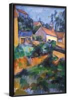 Turning Road at Montgeroult-Paul Cézanne-Framed Art Print