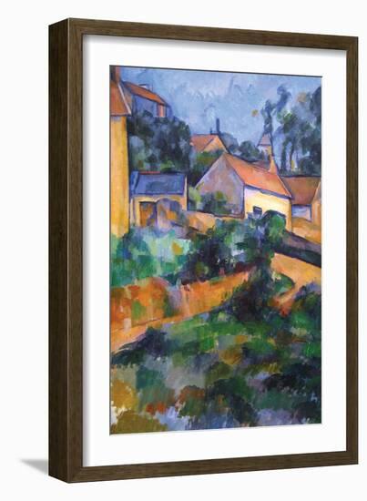 Turning Road at Montgeroult-Paul Cézanne-Framed Art Print