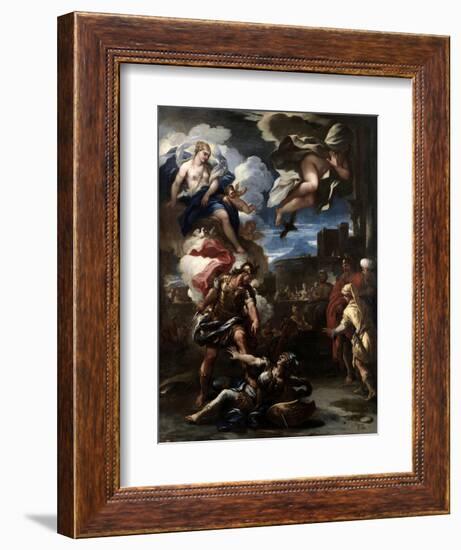 Turno Vencido Por Eneas, 1688-Luca Giordano-Framed Giclee Print