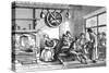 Turnspit Dog at Work in the Inn at Newcastle, Carmarthen, Wales, C1800-null-Stretched Canvas