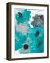 Turq and Grey Flowers-Jodi Pedri-Framed Art Print