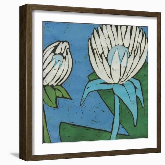 Turquoise Batik Botanical IV-Andrea Davis-Framed Art Print