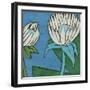 Turquoise Batik Botanical IV-Andrea Davis-Framed Art Print