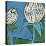 Turquoise Batik Botanical IV-Andrea Davis-Stretched Canvas