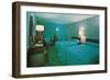 Turquoise Blue Motel Room-null-Framed Art Print