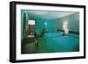 Turquoise Blue Motel Room-null-Framed Art Print