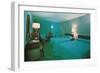 Turquoise Blue Motel Room-null-Framed Art Print