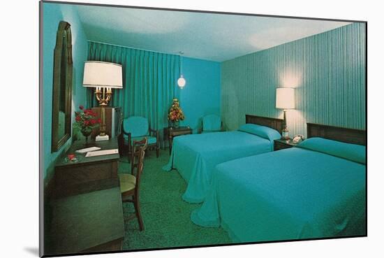 Turquoise Blue Motel Room-null-Mounted Art Print
