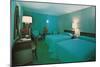 Turquoise Blue Motel Room-null-Mounted Art Print