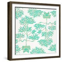 Turquoise Bonsai Pattern-Cat Coquillette-Framed Giclee Print