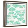 Turquoise Bonsai Pattern-Cat Coquillette-Framed Giclee Print