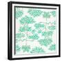 Turquoise Bonsai Pattern-Cat Coquillette-Framed Giclee Print