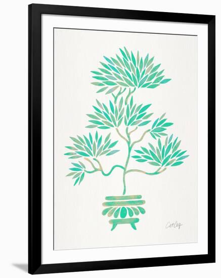 Turquoise Bonsai-Cat Coquillette-Framed Art Print