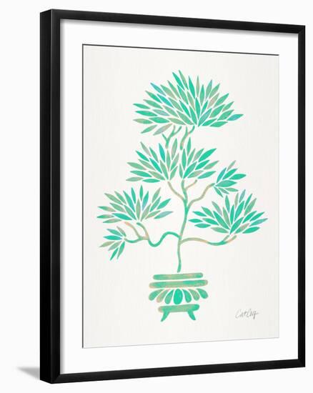 Turquoise Bonsai-Cat Coquillette-Framed Giclee Print