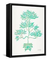 Turquoise Bonsai-Cat Coquillette-Framed Stretched Canvas