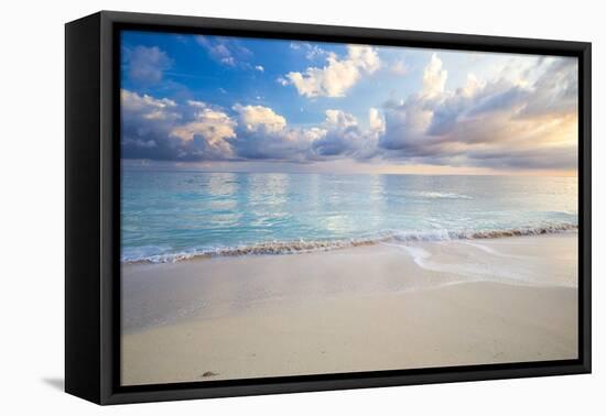 Turquoise Caribbean Waters On A White Sand Beach At Sunrise Image Taken In Eleuthera, The Bahamas-Erik Kruthoff-Framed Stretched Canvas
