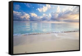 Turquoise Caribbean Waters On A White Sand Beach At Sunrise Image Taken In Eleuthera, The Bahamas-Erik Kruthoff-Framed Stretched Canvas