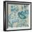 Turquoise Chintz I-Chariklia Zarris-Framed Art Print