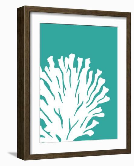 Turquoise Coral Prints a-Fab Funky-Framed Art Print