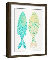 Turquoise Cream Indonesian Fish-Cat Coquillette-Framed Giclee Print